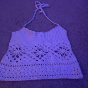 White Crochet Tank Top